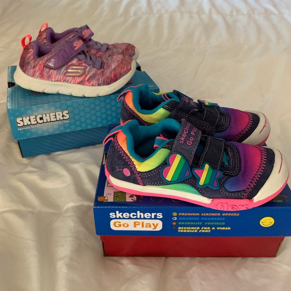 Two Pairs Skechers toddler Sneakers